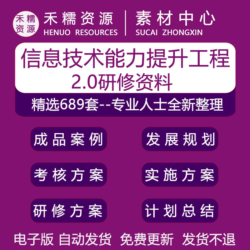 幼儿园中小学教师信息技术能力提升工程2.0研修方案总结计划资料使用感如何?