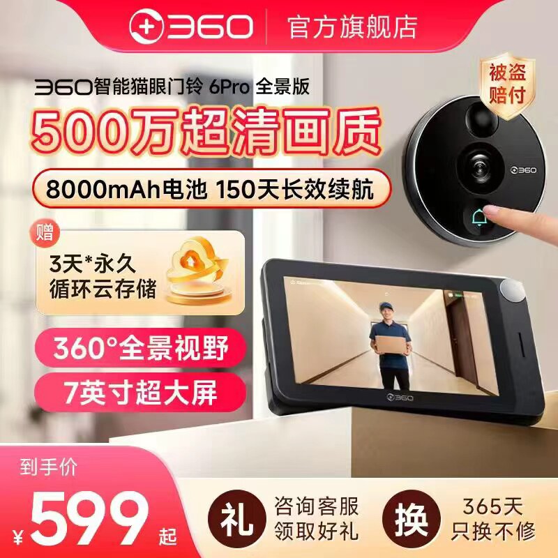 360智能猫眼门铃限时加赠32G卡图片