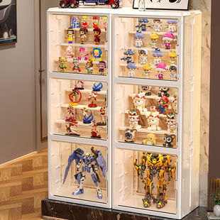 盲盒收纳展示架大容量阶梯式亚克力泡泡玛特展示盒防尘手办展示柜