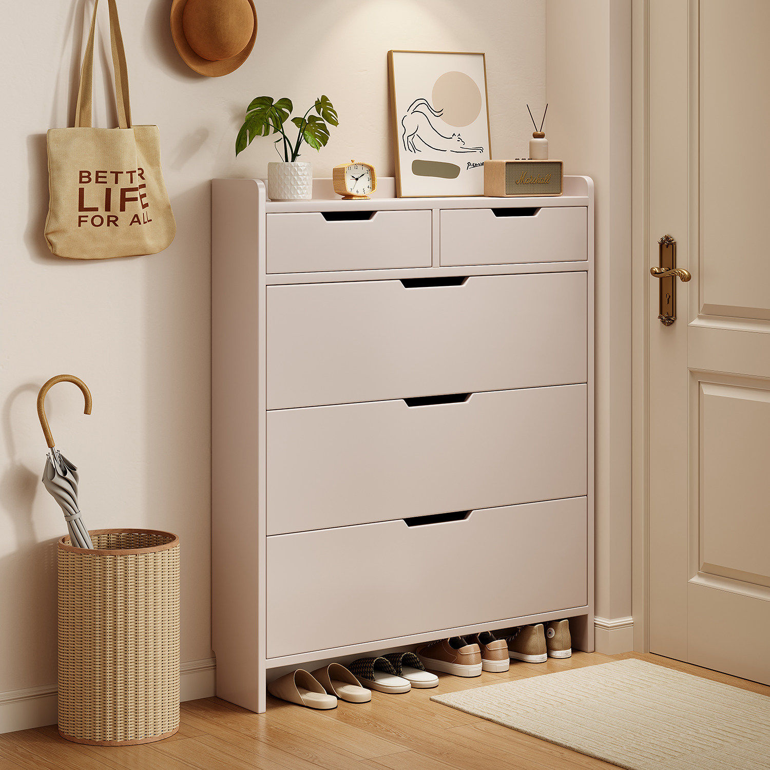 实木超薄鞋柜家用门口入户小窄玄关柜靠墙2026新款带抽屉翻斗鞋架