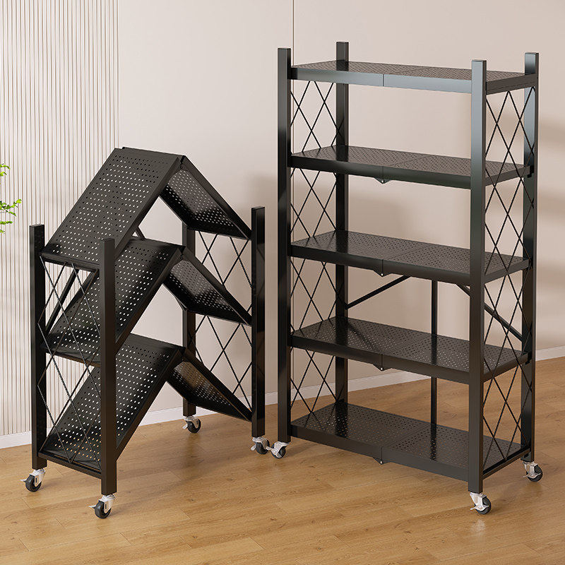 可折叠免安装落地置物架书架一体靠墙可移动家用客厅分层收纳架,住宅家具,书架,淘宝优惠券,粉丝福利购,淘宝优惠卷
