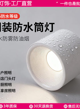 明装防水筒灯户外商铺门头灯酒店
