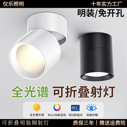 全光谱可调角度led筒灯射灯明装