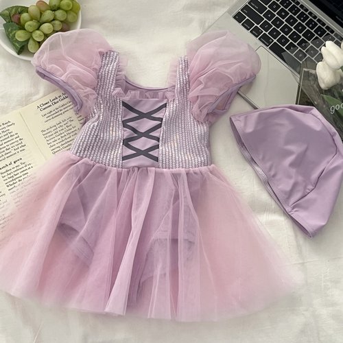 女童夏季裙式公主泳衣洋气