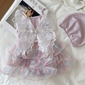 女童泳装 泳衣可爱吊带花仙子泳衣中小童宝宝游泳衣 儿童2026新款