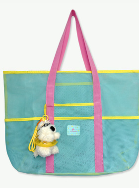 le poseidon度假风彩色可爱多巴胺配色沙滩包超大容量网眼便携