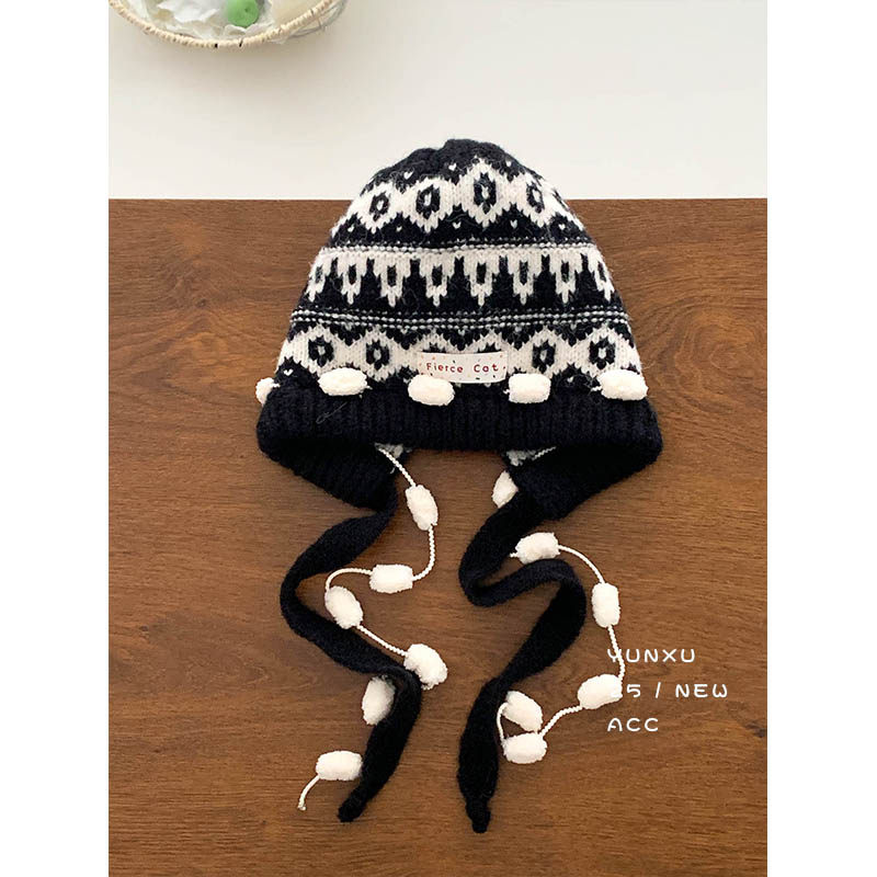 新款费尔岛针织毛线帽女秋冬休闲保暖护耳毛线帽显脸小甜美冷帽,服饰配件/皮带/帽子/围巾,帽子,淘宝优惠券,粉丝福利购,淘宝优惠卷