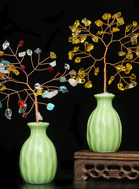 名旺招财树陶瓷装饰品办公桌创意