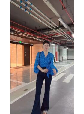 遇儿推荐 腿精 水牛仔微喇裤20220040