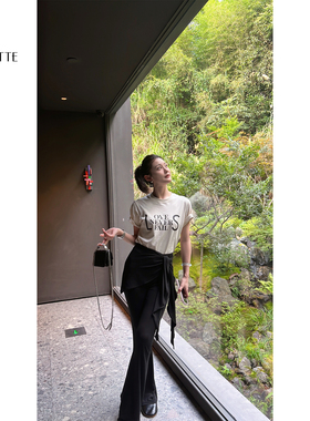 遇儿推荐【黑长直duangdang裤】黑色设计感长裤20240102