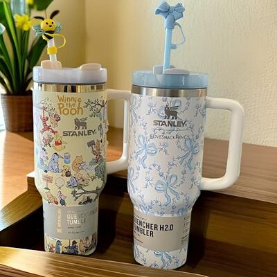 STANLEY联名款保温杯不锈钢吸管盖带柄水杯冰霸杯情人节礼物女友