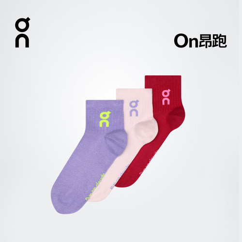 On昂跑LogoSockMid3P中帮袜