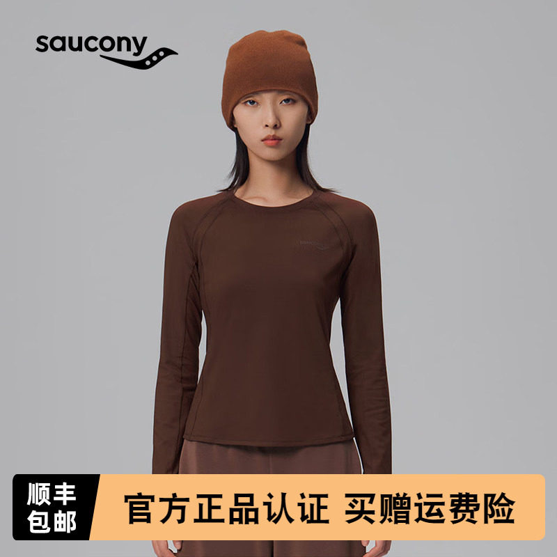 Saucony索康尼圆领长T女子运动长袖T恤跑步健身训练服速干透气