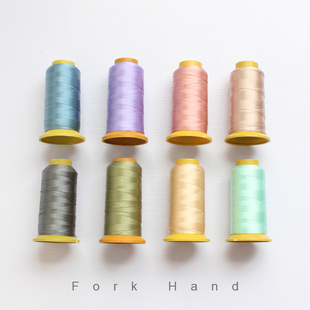 叉子手工皮革线涤纶线马卡龙色系6股皮艺包包缝纫线结实包带缝线