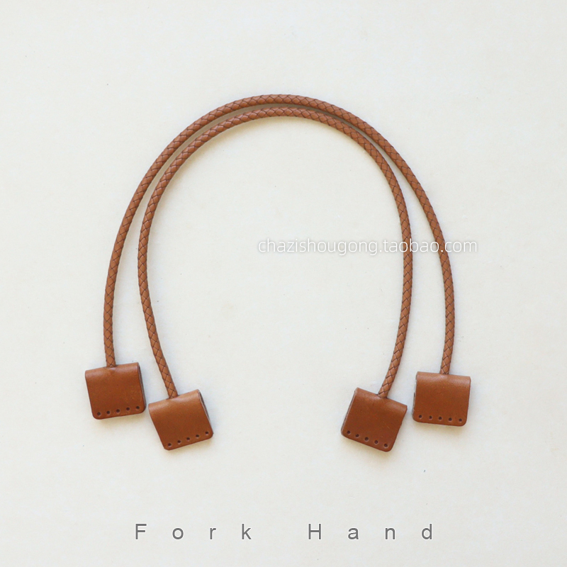 头层皮圆形包边编织皮绳款包带