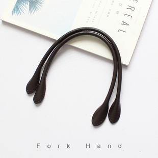 手工拼布包带配件真皮头层二层牛皮手挽手拎包带提把圆耳朵40cm