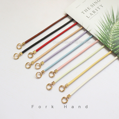 叉子圆皮绳款斜背单肩钩针配件