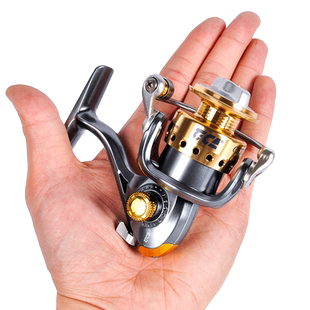 迪佳小渔轮迷你SS800掌中宝全金属头无间隙前打筏竿路亚纺车冰钓