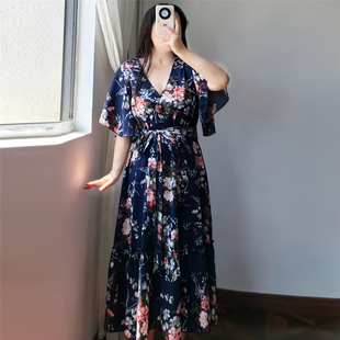 微胖大码女装连衣裙夏季新款2025胖妹mm200斤遮肚显瘦时尚碎花裙