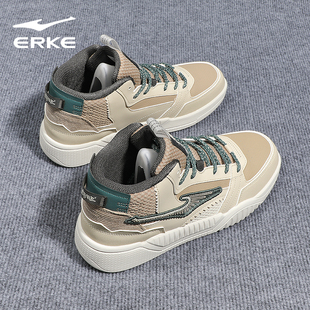 男鞋 男款 秋冬皮面防水高帮运动鞋 轻便减震休闲鞋 男式 鸿星尔克板鞋