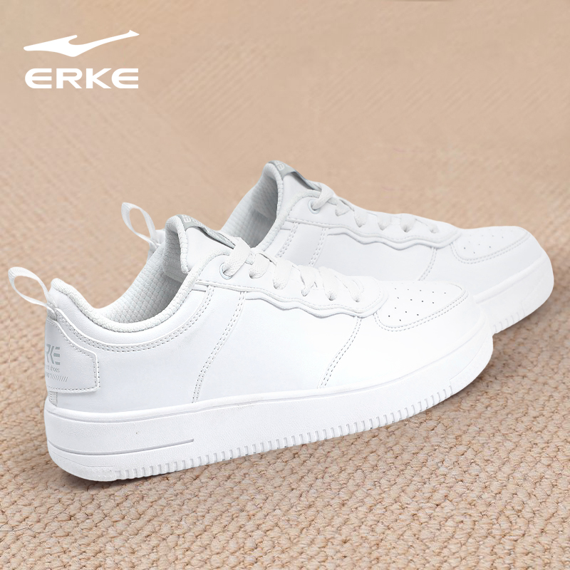 鸿星尔克女鞋板鞋2025新款秋冬厚底百搭小白鞋女耐磨防滑运动鞋子