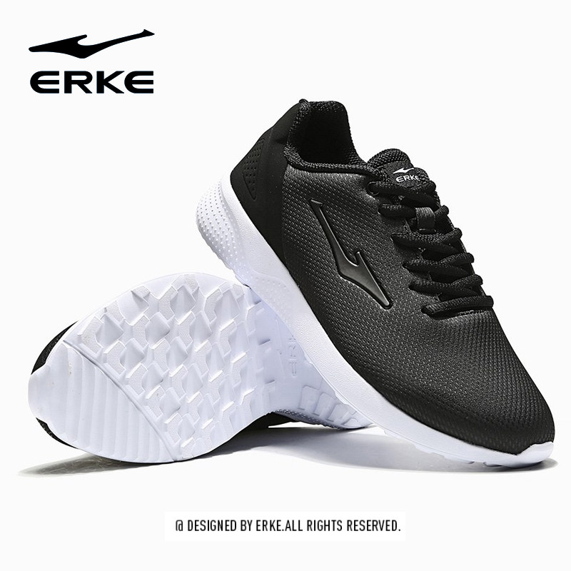 鸿星尔克黑色运动鞋冬季男鞋品牌正品防水皮面鞋子男士防滑旅游鞋