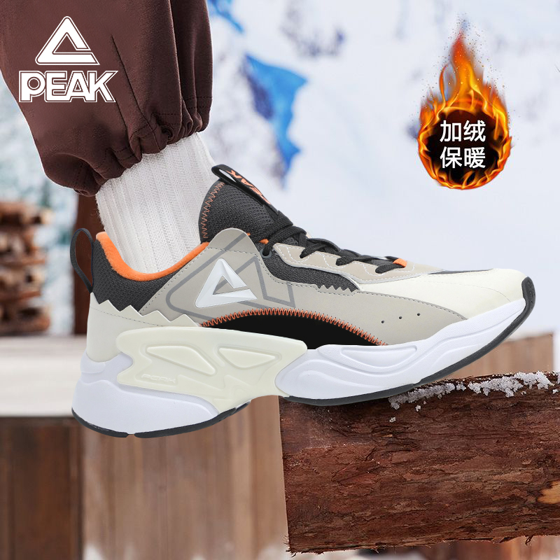 匹克男鞋秋冬跑步鞋冬季学生加厚加绒运动鞋男款防滑保暖大棉鞋二