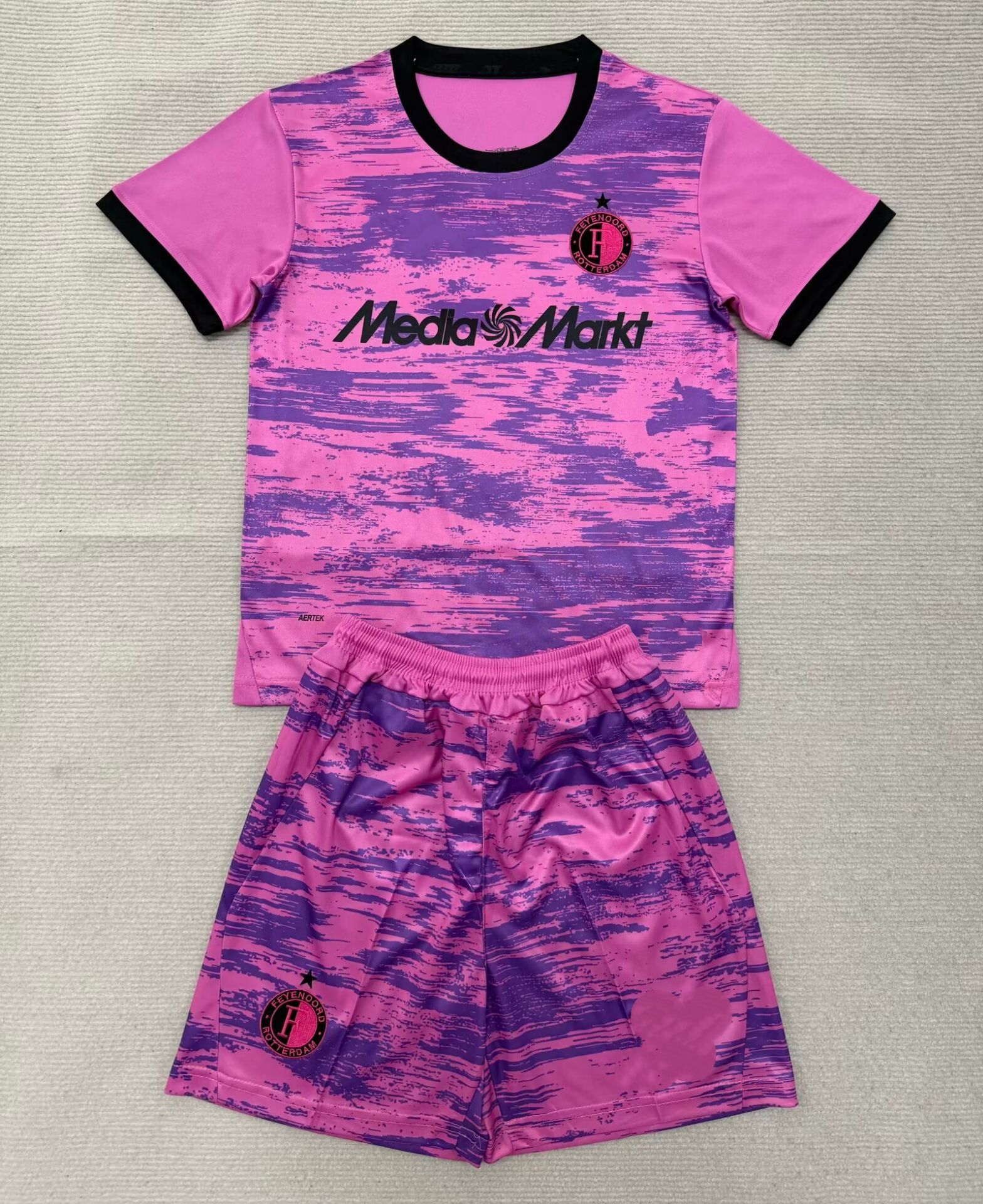 费耶诺德冷门足球训练服套装粉色2627新款短袖男女速干运动比赛服