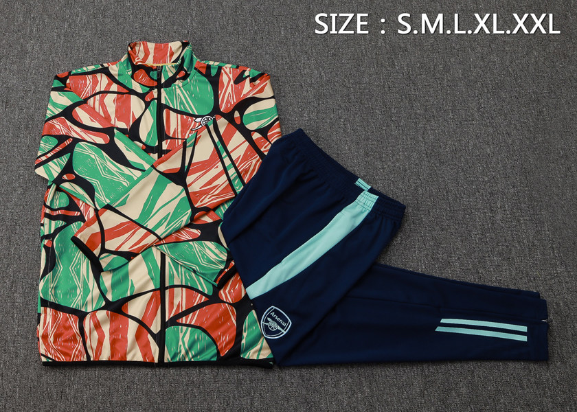 阿森纳2526迷彩长袖足球训练服球衣外套男出场热身健身长裤运动服