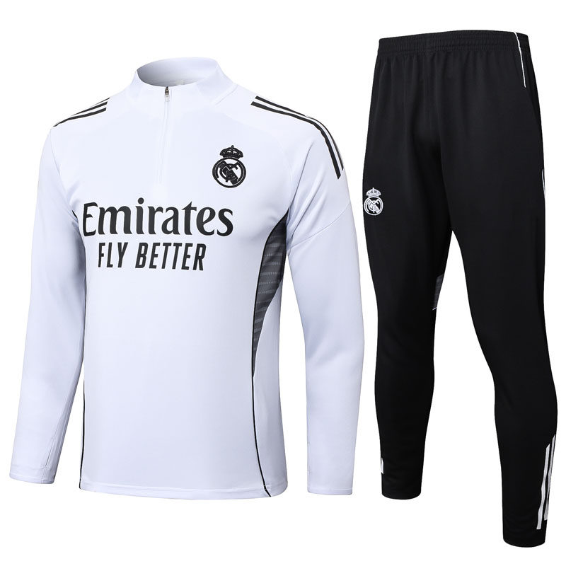 白色长袖春秋球衣男新款足球训练服2526出场热身健身长裤运动队服