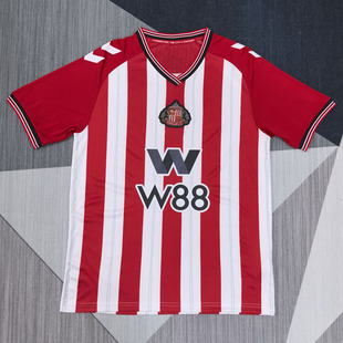 桑德兰红白短袖球衣男上衣2526冷门新款足球训练服速干健身运动服