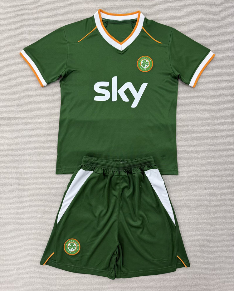 爱尔兰短袖球衣冷门足球服训练套装绿色2627新款男定制运动比赛服