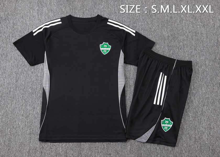 阿赫利短袖球衣男2526冷门足球训练服黑色定制印号字健身运动队服