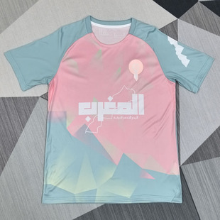 摩洛哥粉色短袖足球训练服球衣男上衣2526冷门速干健身跑步运动服