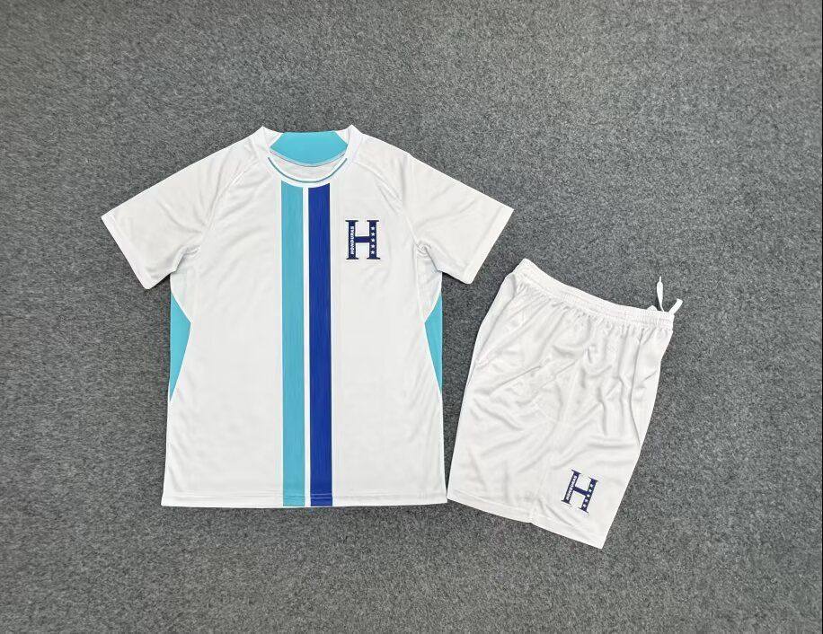 洪都拉斯冷门足球训练服套装白色2627款夏季定制男速干运动比赛服