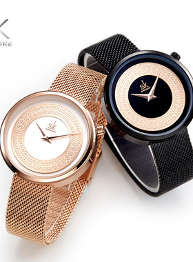 SK女士手表时尚创意简约个性轻奢女表腕表防水手表女学生潮流气质