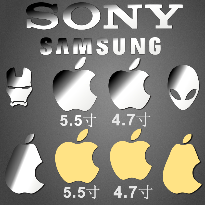 iphonex±êÖ¾¾µÃæ½ðÊôÌù Æ»¹û7/8s plus LOGOѼÀæÉ½´óÊÖ»úÌùÖ½×°ÊÎ