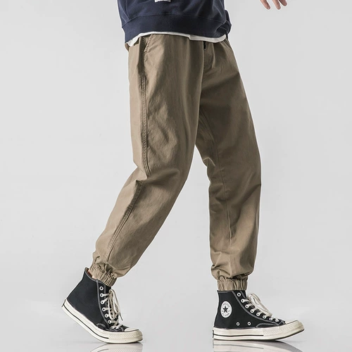 Осенние трендовые летние штаны для отдыха, свободный прямой крой, на шнурках