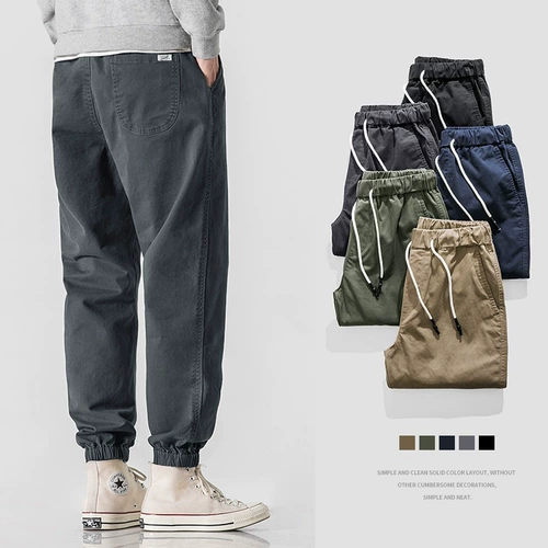 Осенние трендовые летние штаны для отдыха, свободный прямой крой, на шнурках