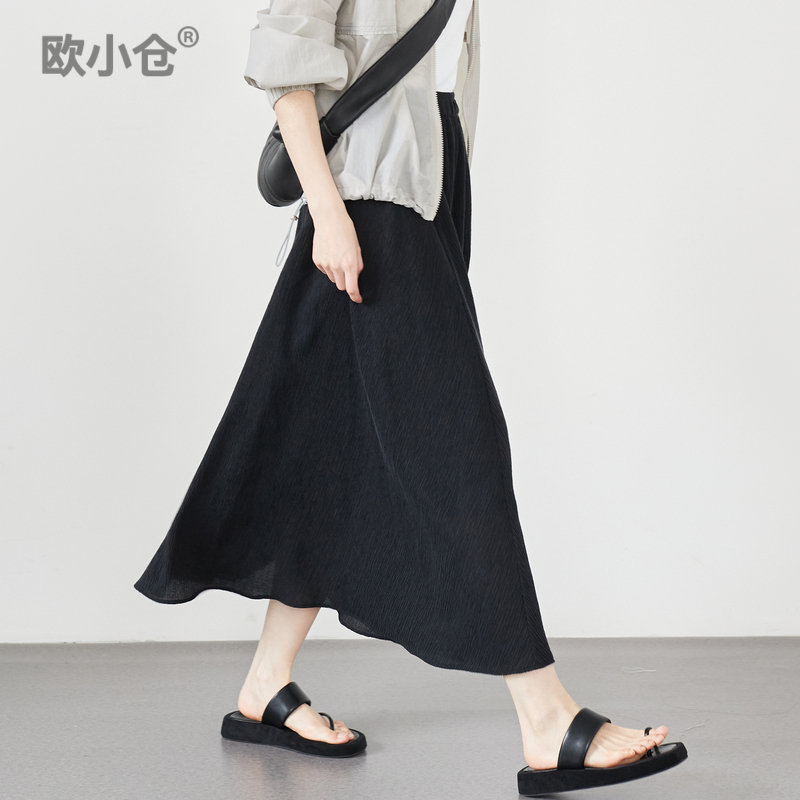 博主半身裙欧小仓大伞摆长裙ins