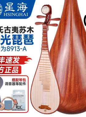 北京星海琵琶8913-A特氏古夷苏木抛光成人专业演奏考级素面琵琶