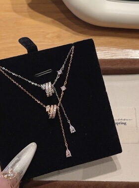 S925纯银玫瑰金小蛮腰流苏项链女轻奢小众高级感锁骨链送女友礼物