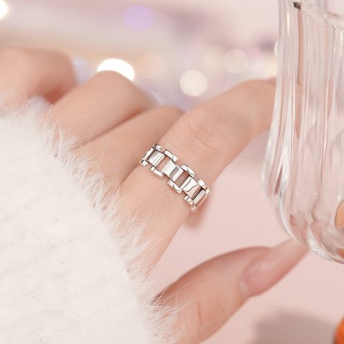 S925纯银表链戒指女小众设计感高级轻奢百搭食指戒送女友闺蜜礼物