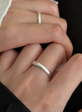 经典基础款｜999纯银磨砂素圈戒指 细腻质感小众设计指环情侣对戒