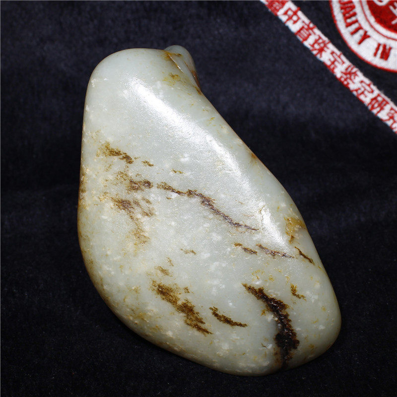 499克二级白真皮籽料原石雪花白玉和田玉天然玉石独籽无修雕工料