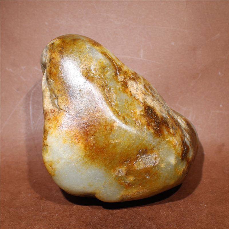 和田玉籽料原石新疆天然玉石黄沁秋梨皮青白玉雕刻摆件1133克包邮