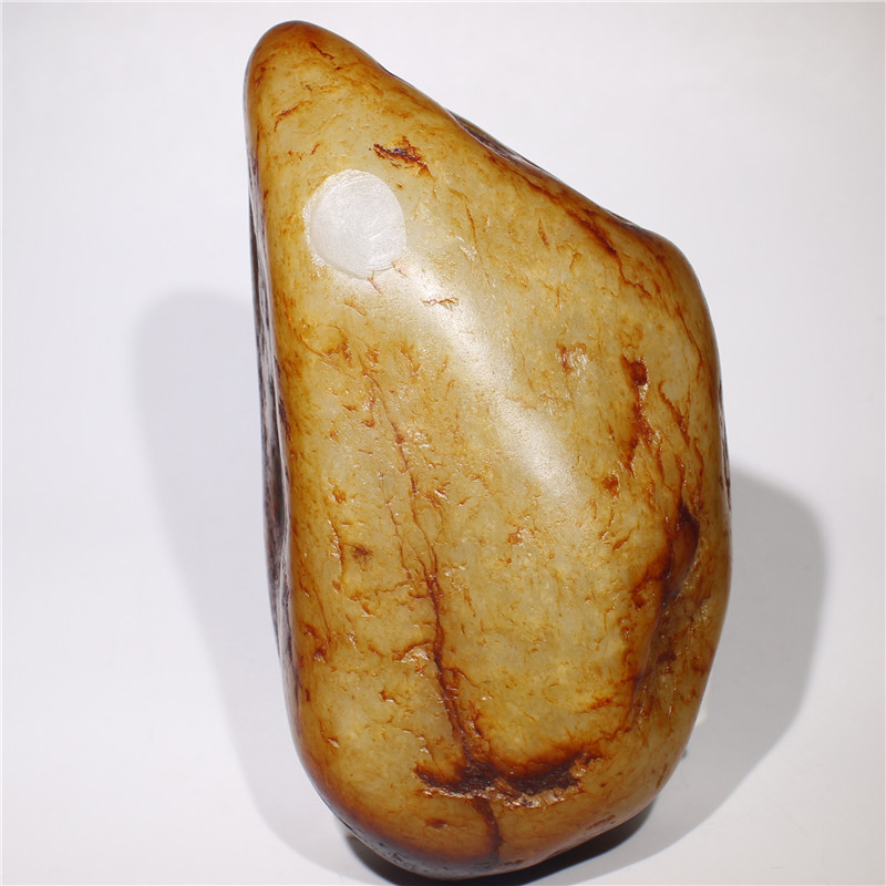 682克和田玉籽料原石白玉皮色料摆件籽雕刻作料包邮天然玉石独籽D