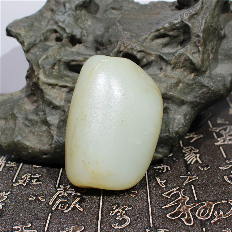 230克好像好肉真皮白玉籽料原石把件新疆和田玉天然玉石真品推荐D