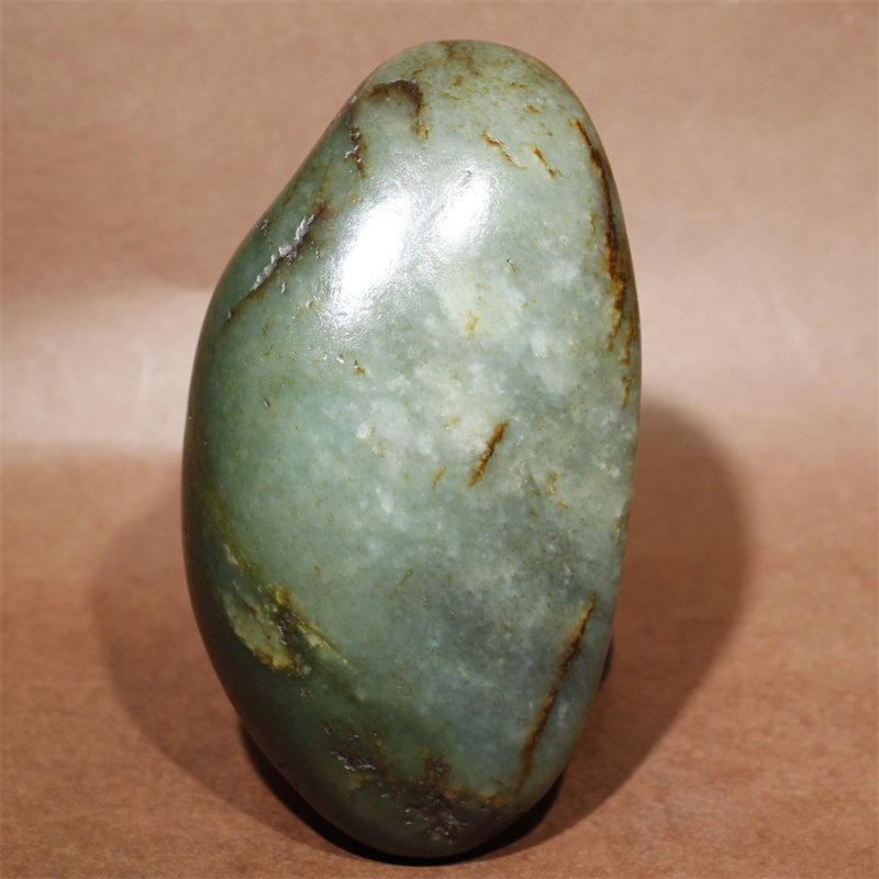 239克好型好肉和田双色青玉籽料原石独籽天然玉石油润雕刻作料d