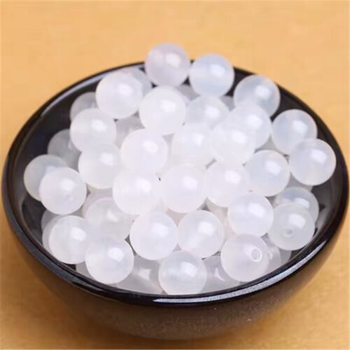 天然荔枝冻白玛瑙散珠圆珠手链项链珠子diy饰品配件材料